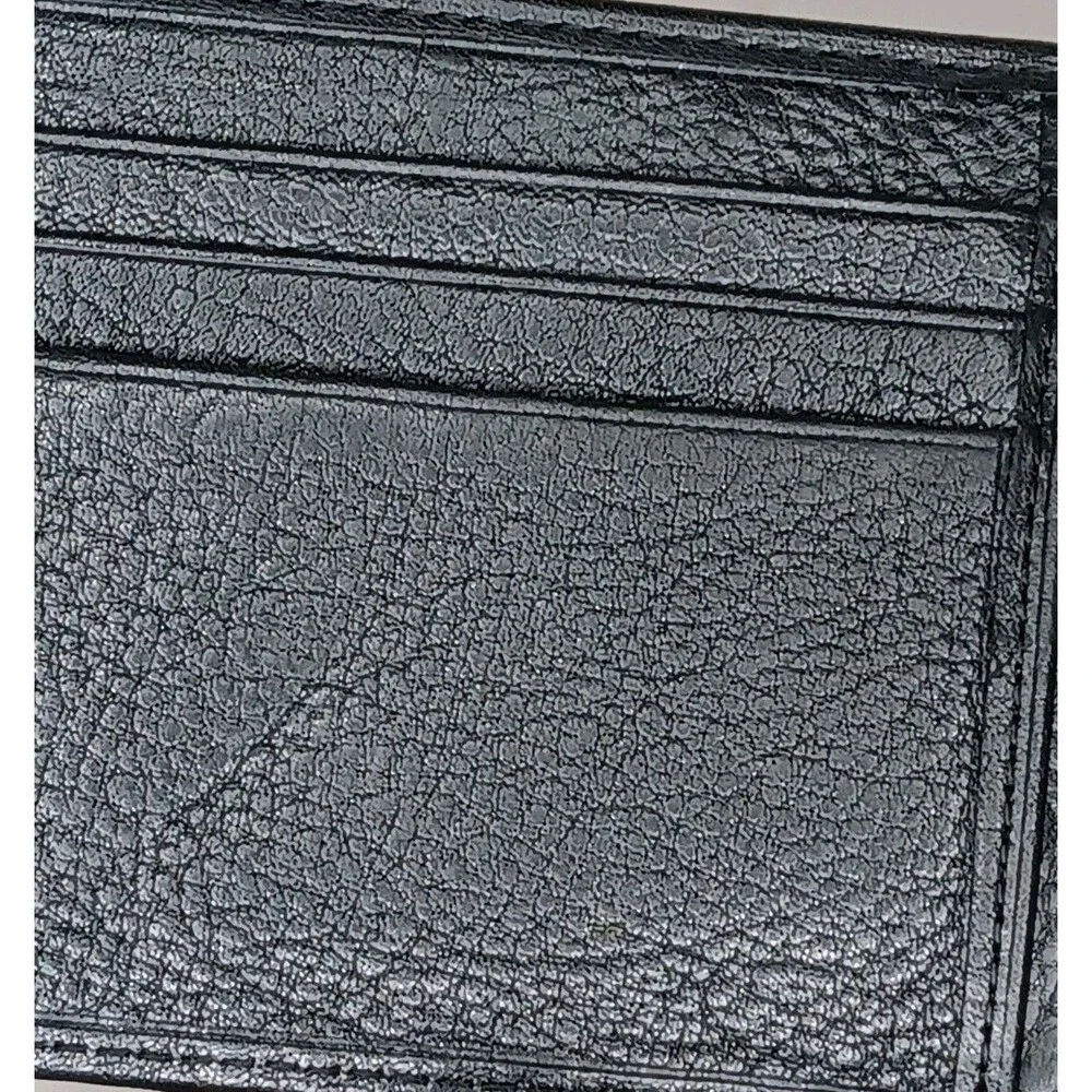 Polo Ralph Lauren Black Pebbled Leather Bifold Wallet with Embossed Pony Logo